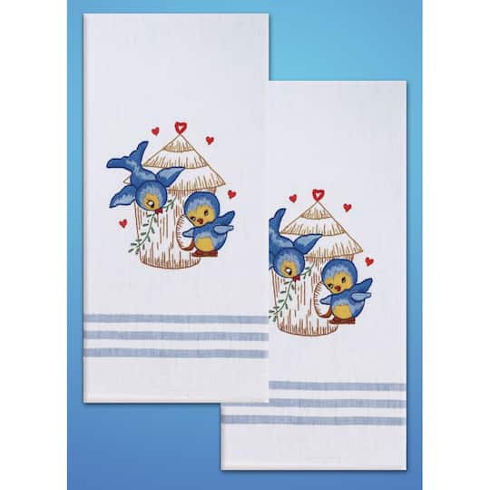 Tobin Bird Stamped For Embroidery Kitchen Towels